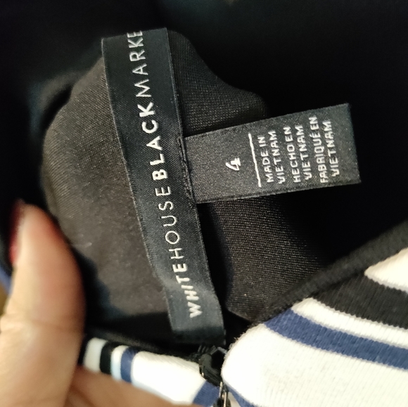 WHITE HOUSE BLACK MARKET Womens Size 4 Striped Sleeveless career dress - Picture 7 of 9